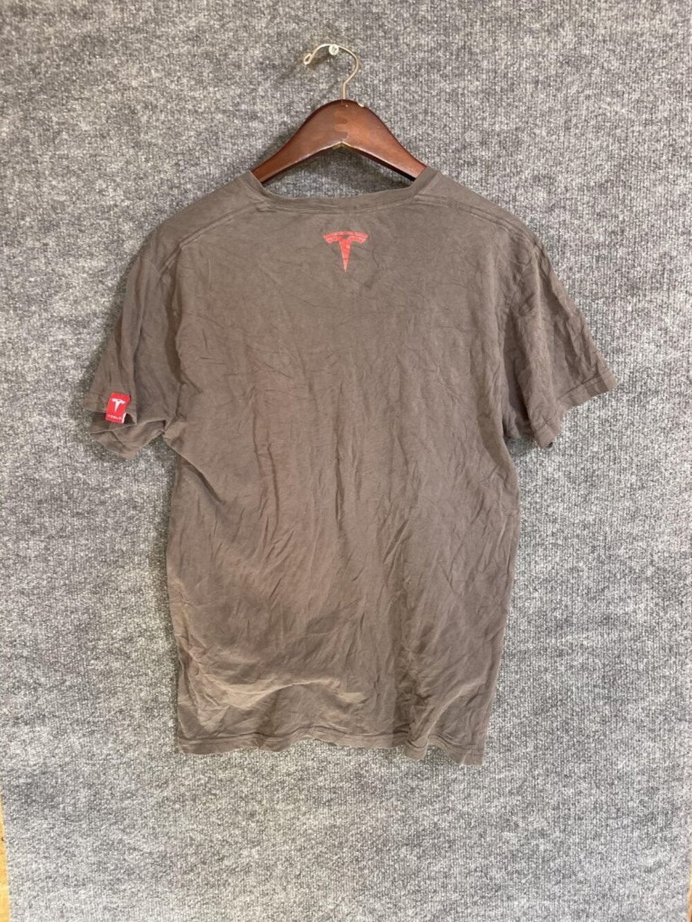 Tesla Shirt Mens Medium Brown Supercharger Graphic Tee Tagless Electric Car - Picture 2 of 6